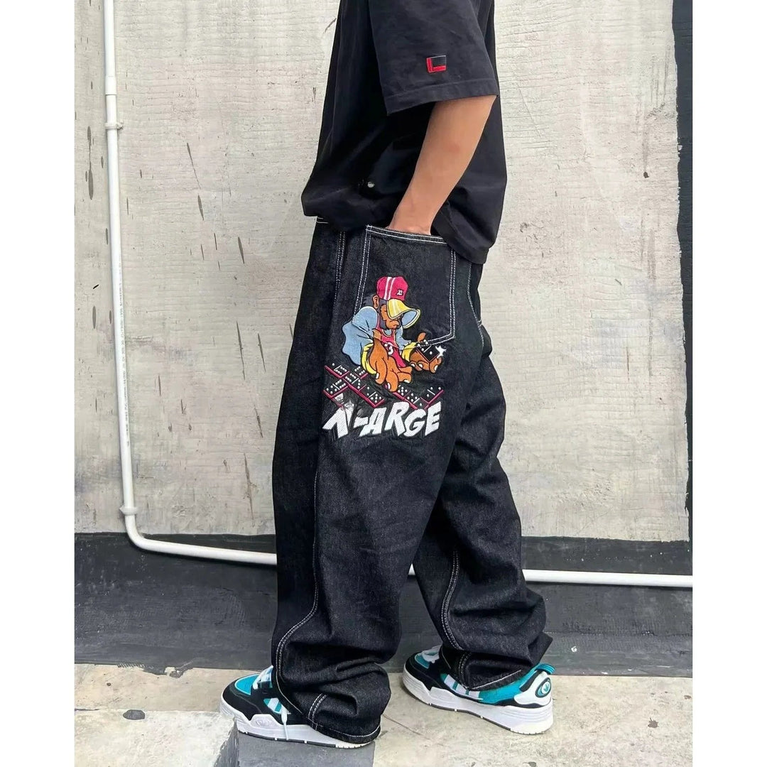 High Waist Oversized Retro Baggy Jeans - Derslash