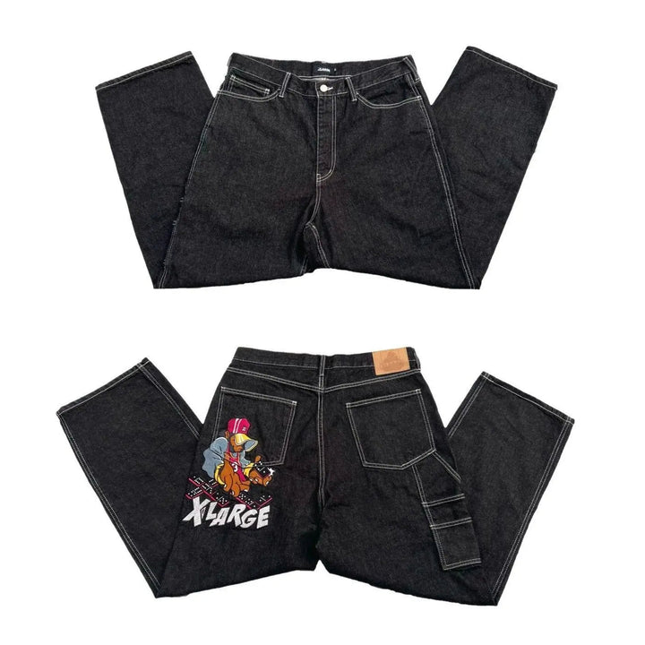 High Waist Oversized Retro Baggy Jeans - Derslash