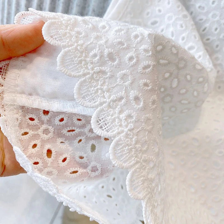 Hollow Lace Suit Sleeveless T - shirt+Shorts - Derslash