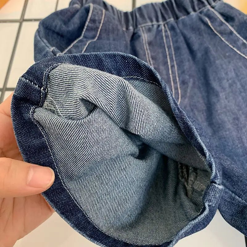 Kids Shorts Children Clothing 2024 Summer Boys and Girls Korean Loose Casual Classic Versatile Solid Washed Denim Shorts Trend - Derslash