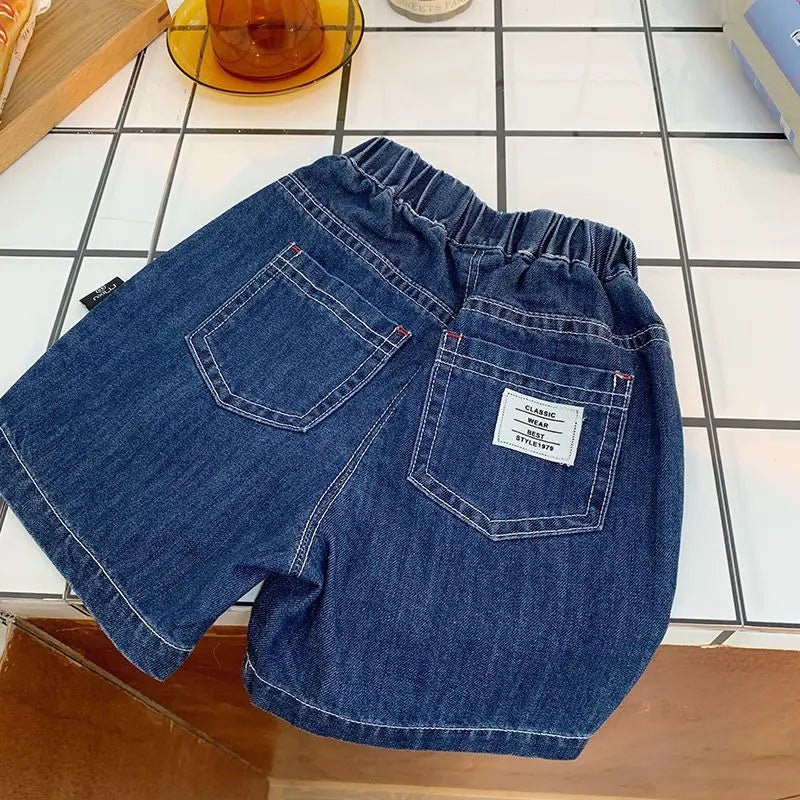 Kids Shorts Children Clothing 2024 Summer Boys and Girls Korean Loose Casual Classic Versatile Solid Washed Denim Shorts Trend - Derslash
