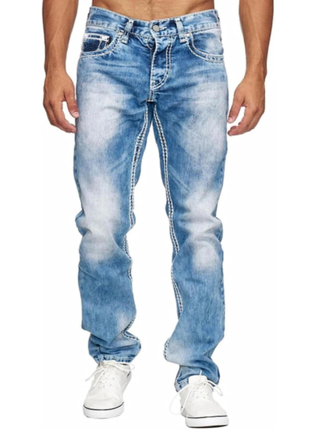 Light blue denim strech Trousers - Derslash