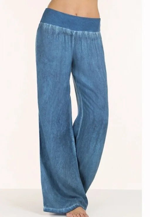 loose wide leg denim pants - Derslash
