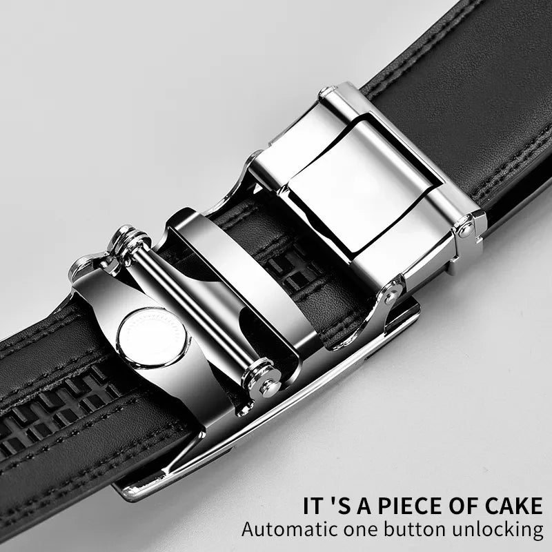 Men Black Leather Belts - Derslash