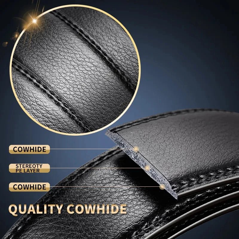 Men Black Leather Belts - Derslash