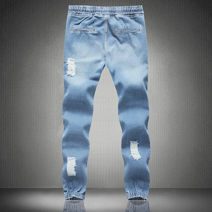 Men Drawstring Slim Fit Denim Jeans - Derslash