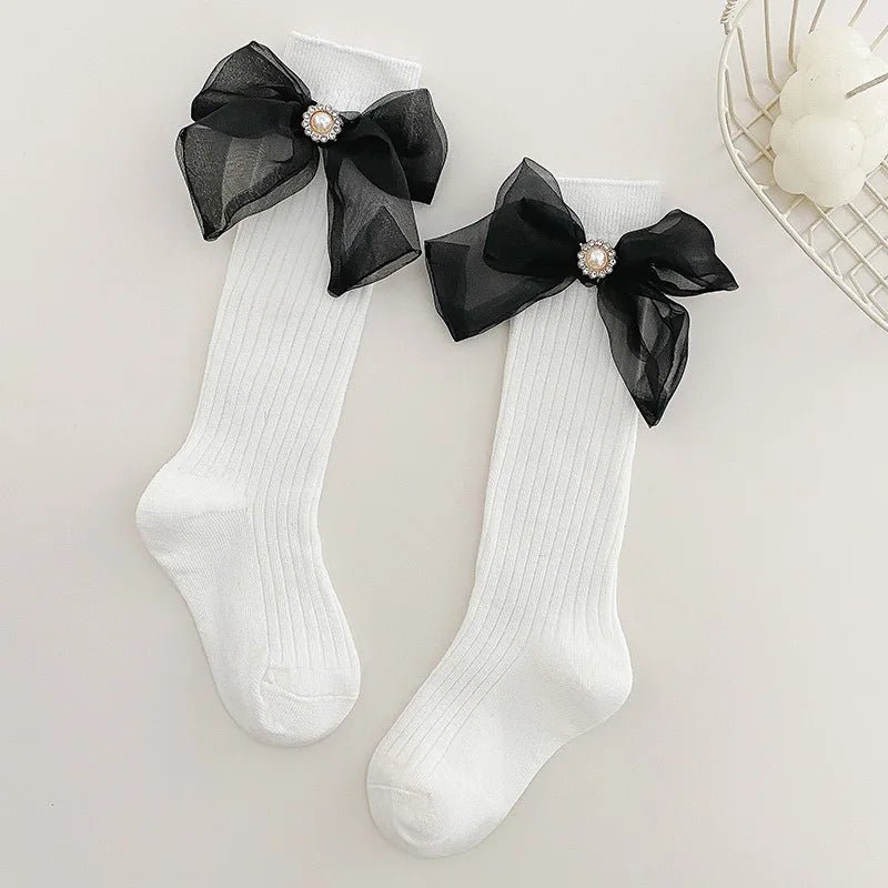 pearl Bowtie knot girl socks - Derslash
