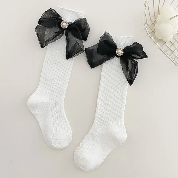 pearl Bowtie knot girl socks - Derslash