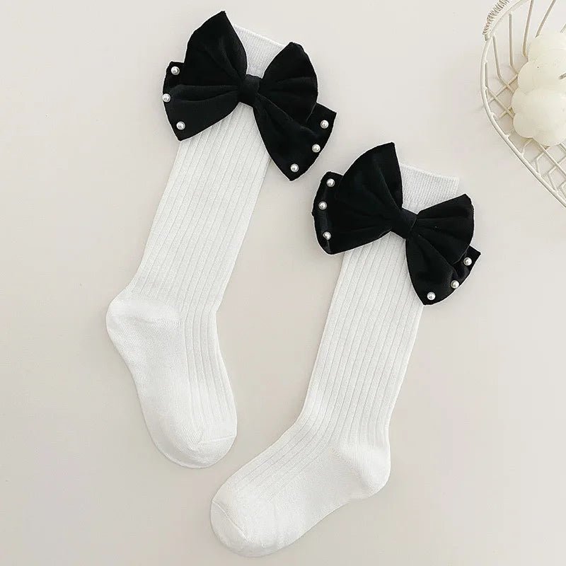 pearl Bowtie knot girl socks - Derslash