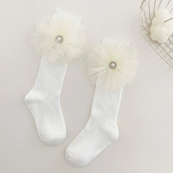 pearl Bowtie knot girl socks - Derslash
