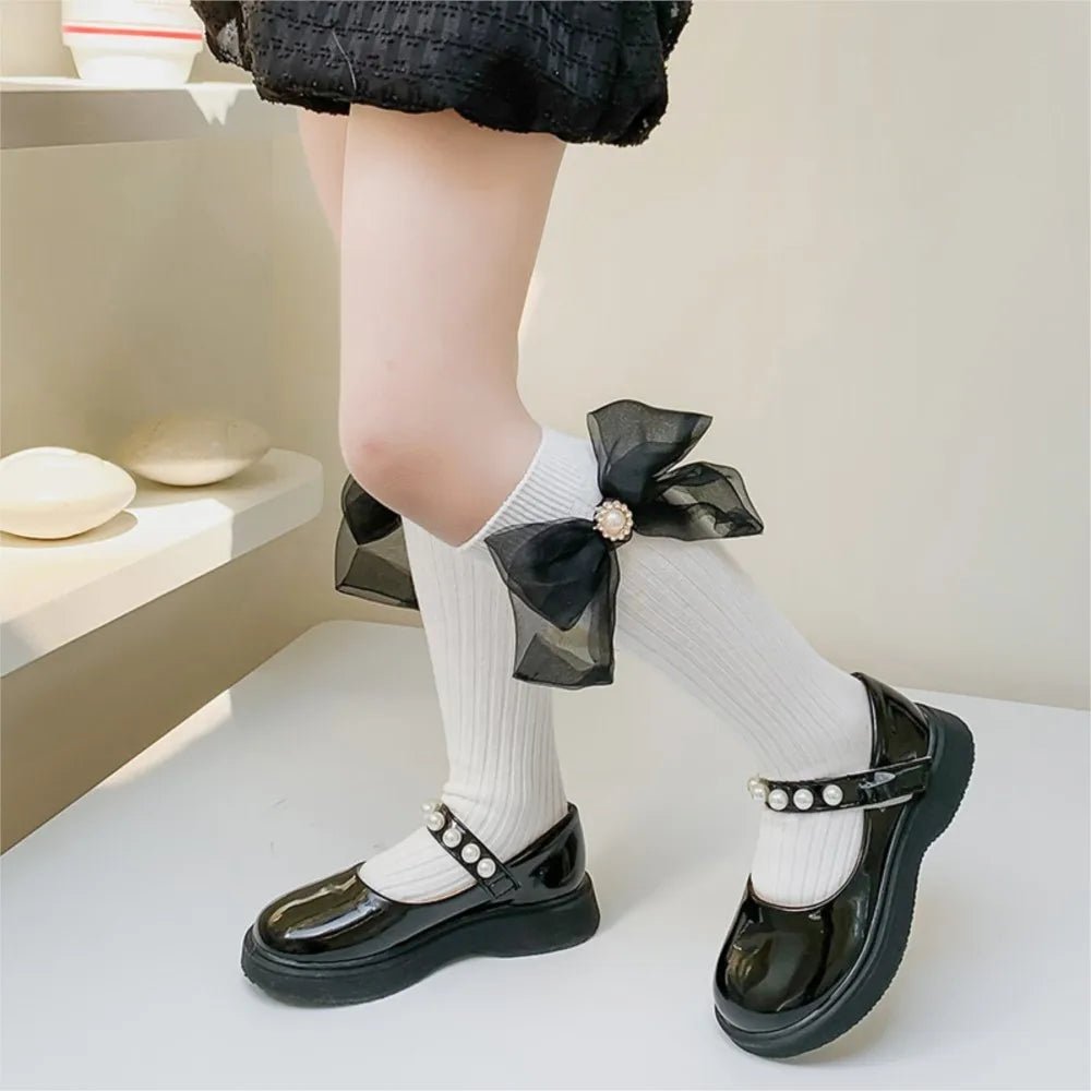 pearl Bowtie knot girl socks - Derslash