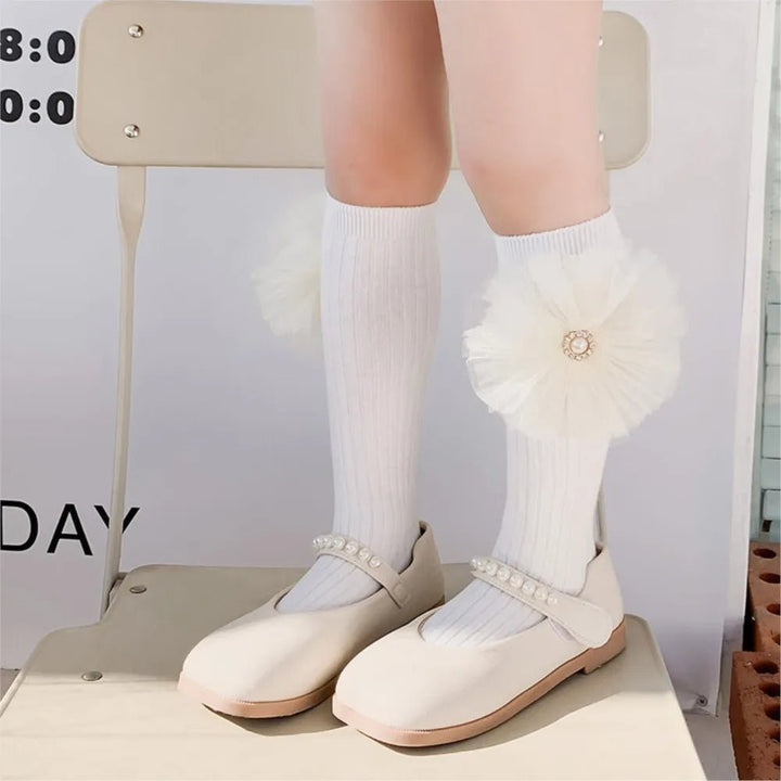 pearl Bowtie knot girl socks - Derslash