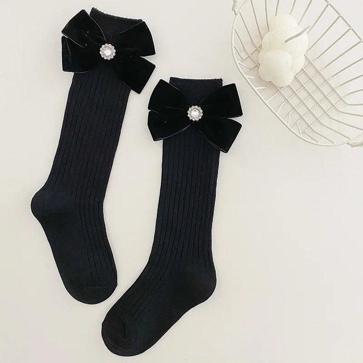 pearl Bowtie knot girl socks - Derslash