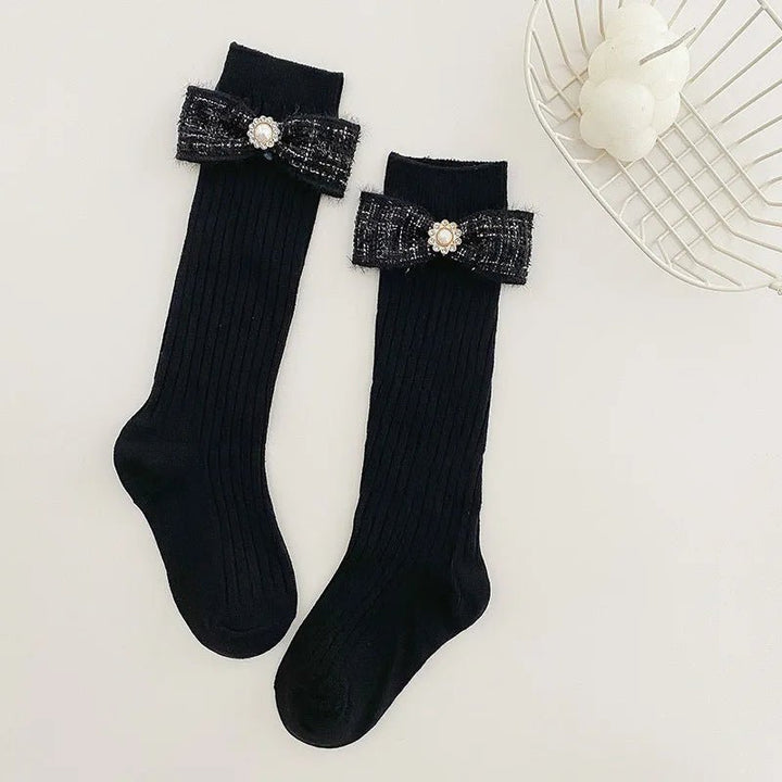 pearl Bowtie knot girl socks - Derslash