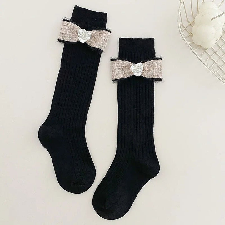 pearl Bowtie knot girl socks - Derslash