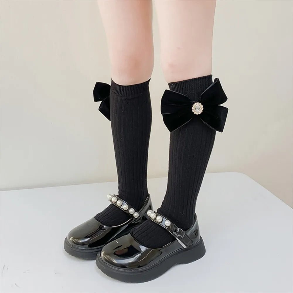 pearl Bowtie knot girl socks - Derslash