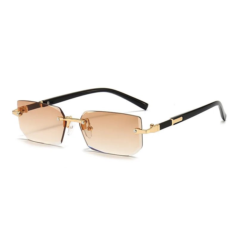 Rimless Rectangle Fashion Sunglasses For Women - Derslash