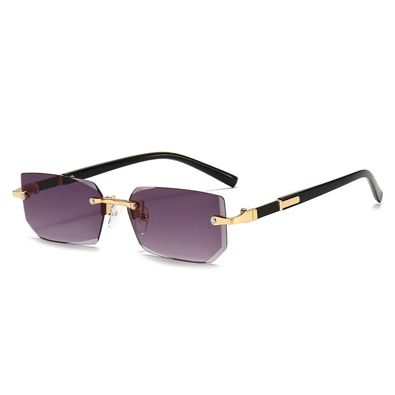 Rimless Rectangle Fashion Sunglasses For Women - Derslash