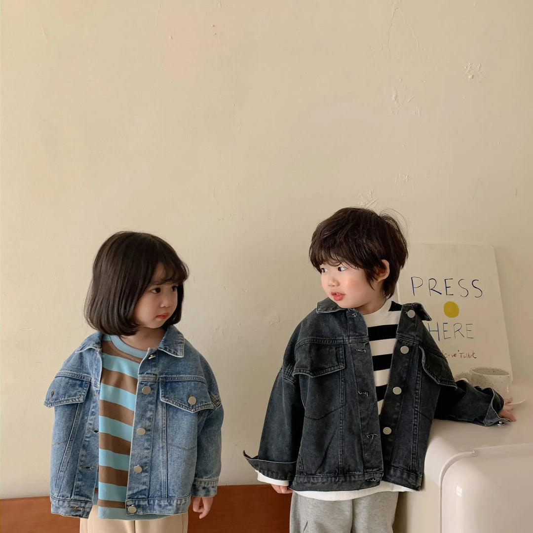 Spring Fall Boys and girls Casual All - match Denim Jackets - Derslash