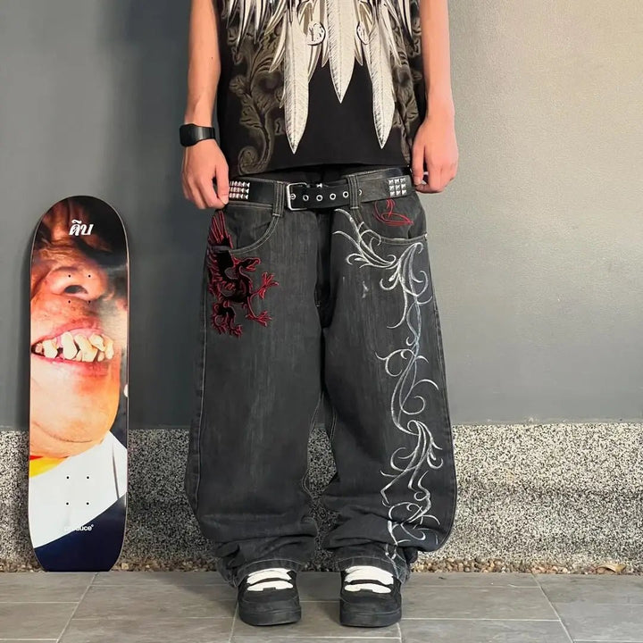 Street Harajuku Pattern Jeans - Derslash