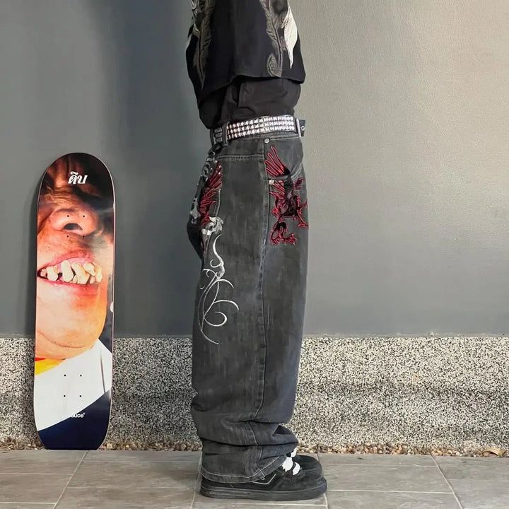 Street Harajuku Pattern Jeans - Derslash