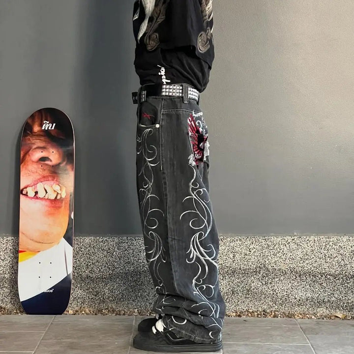 Street Harajuku Pattern Jeans - Derslash