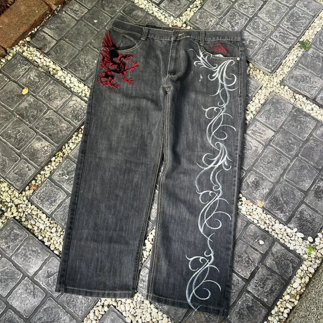 Street Harajuku Pattern Jeans - Derslash