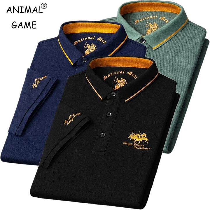 Summer Mens Embroidered Polo Shirts Short Sleeve - Derslash