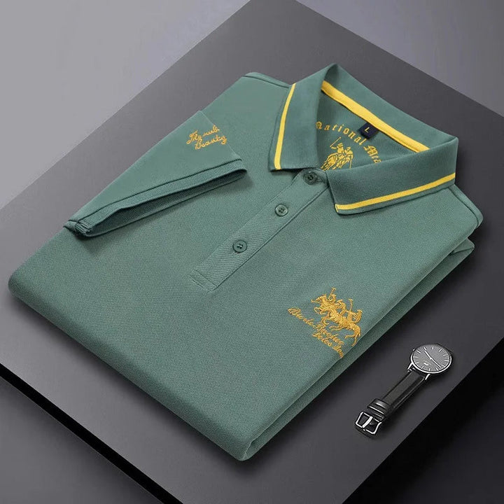 Summer Mens Embroidered Polo Shirts Short Sleeve - Derslash