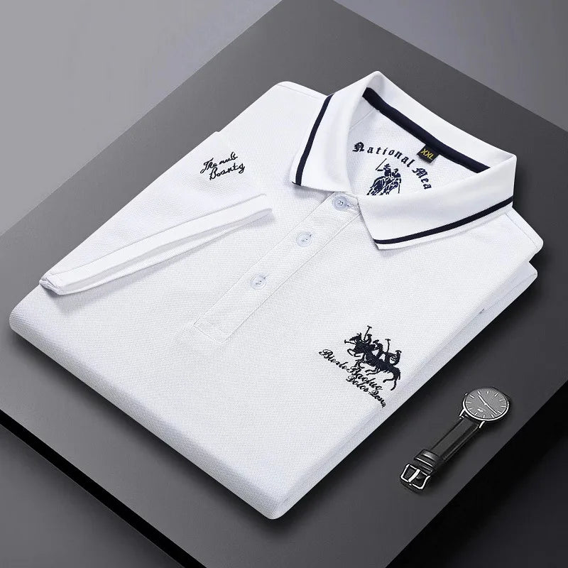 Summer Mens Embroidered Polo Shirts Short Sleeve - Derslash