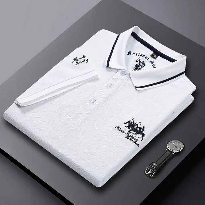 Summer Mens Embroidered Polo Shirts Short Sleeve - Derslash