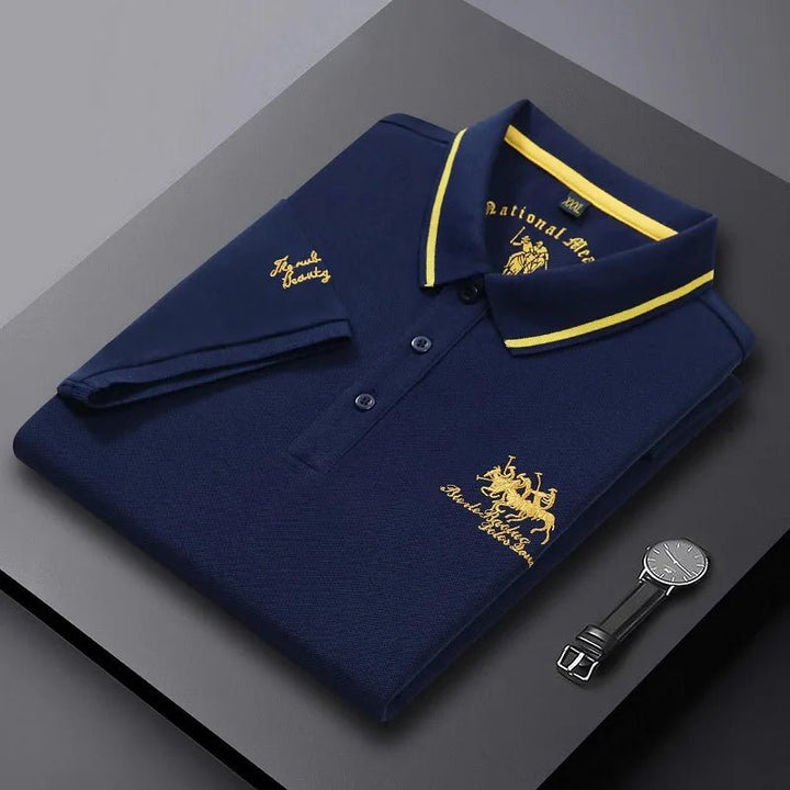 Summer Mens Embroidered Polo Shirts Short Sleeve - Derslash