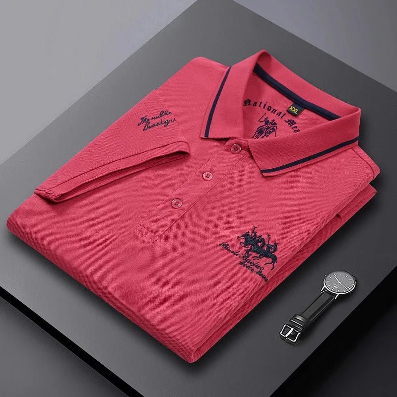 Summer Mens Embroidered Polo Shirts Short Sleeve - Derslash