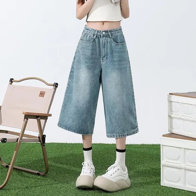 Vintage High Waist Baggy Jean Shorts - Derslash