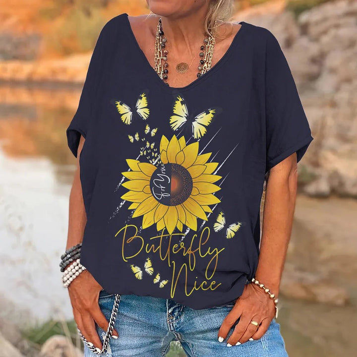 Women's T Shirt Vintage Letter Print - Derslash